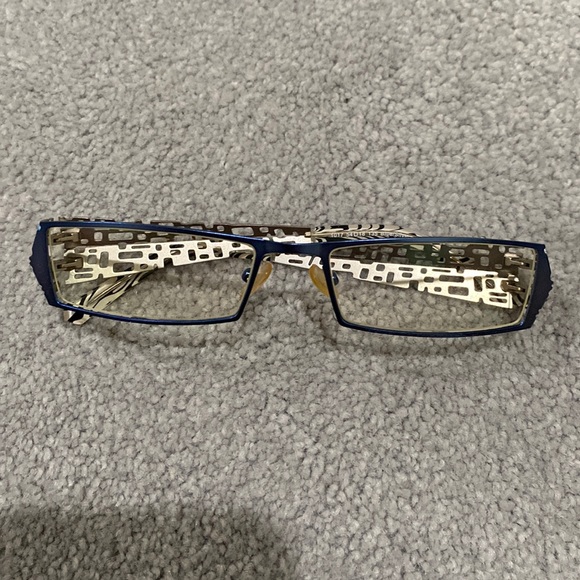 Blue silver 135 size from coastalcontacts.com very unique eyeglasses LTEDE BRAND - Picture 1 of 11